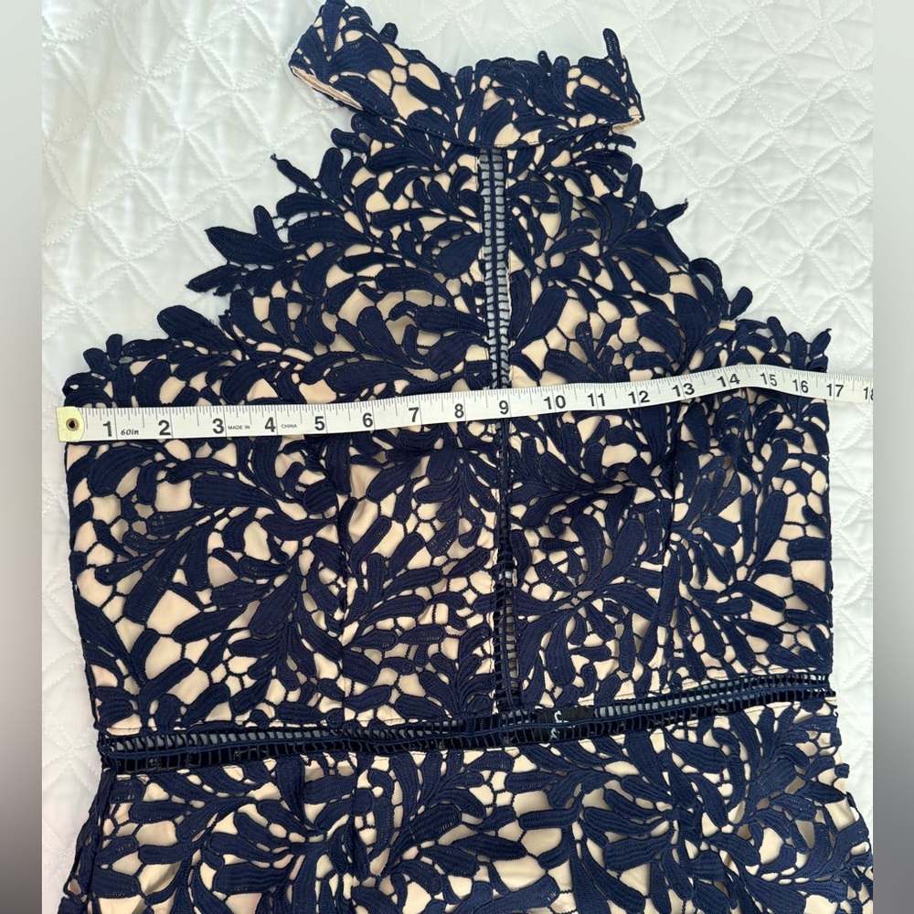 Lulu’s Large Divine Destiny Navy Blue Lace Midi Dress New with Tags - Picture 9 of 11